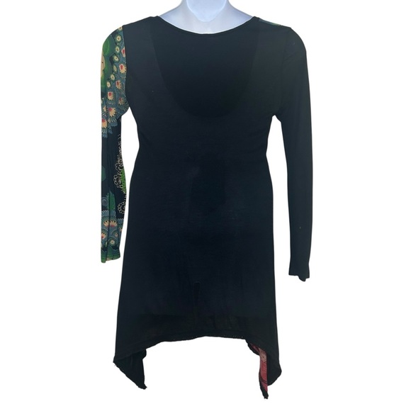 Desigual long sleeve artsy tunic top size large multicolor glitter mandala boho - Picture 4 of 10